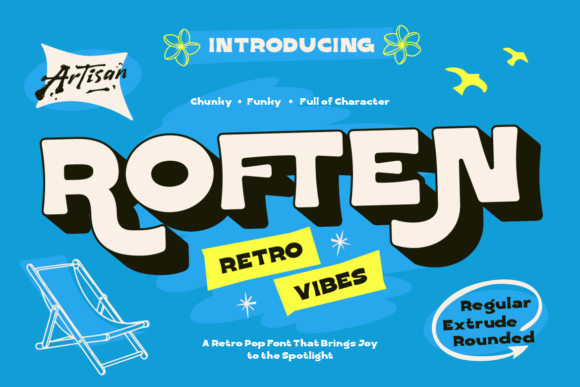 Roften: The Retro Typeface for Groovy, Bold Designs